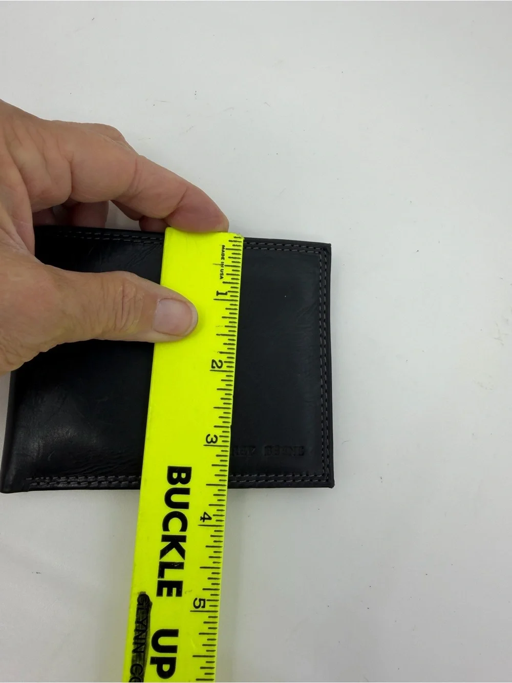 Geoffrey Beene Black Genuine Leather Bifold Wallet Removable Card Photo Case